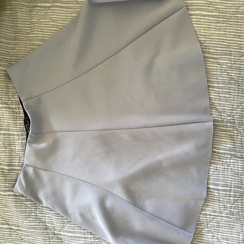 Light Blue/Lilac Bershka Pleated Circle Skirt Size S with Raw Hem